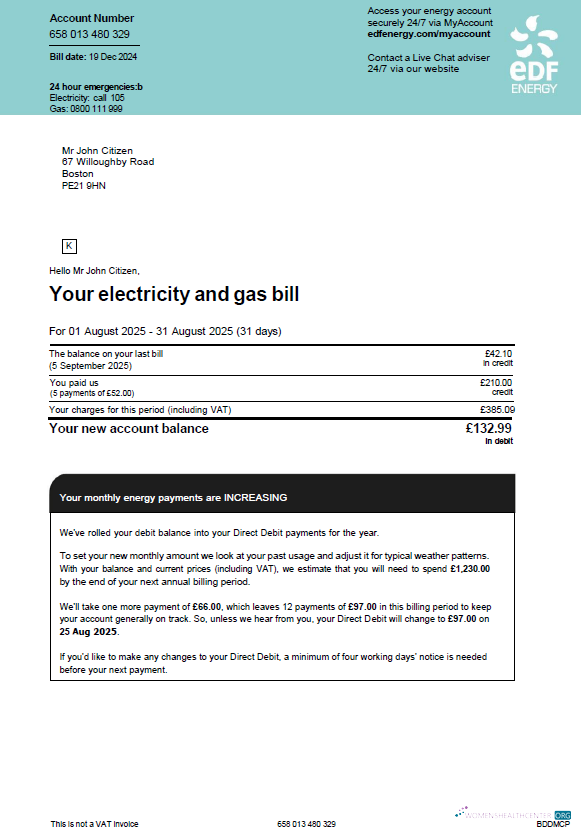 download download France EDF utility bill template in Word and PDF formats, version 2 PDF template PDF template